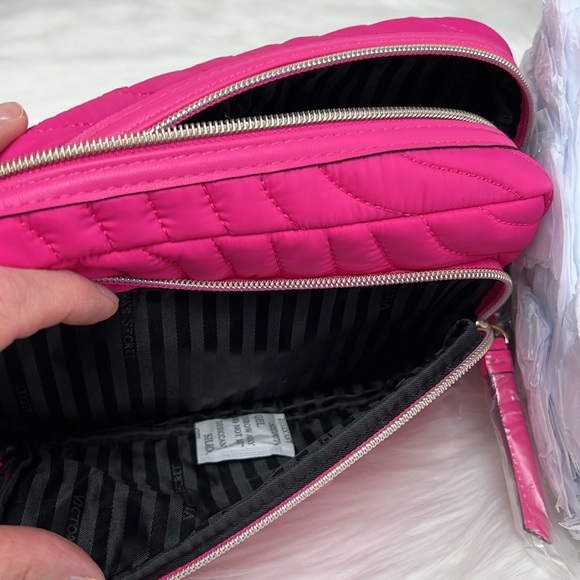 NWT HTF Victoria’s Secret Pink Glam Bag Travel Makeup Pouch Cosmetic Bag - Picture 12 of 14